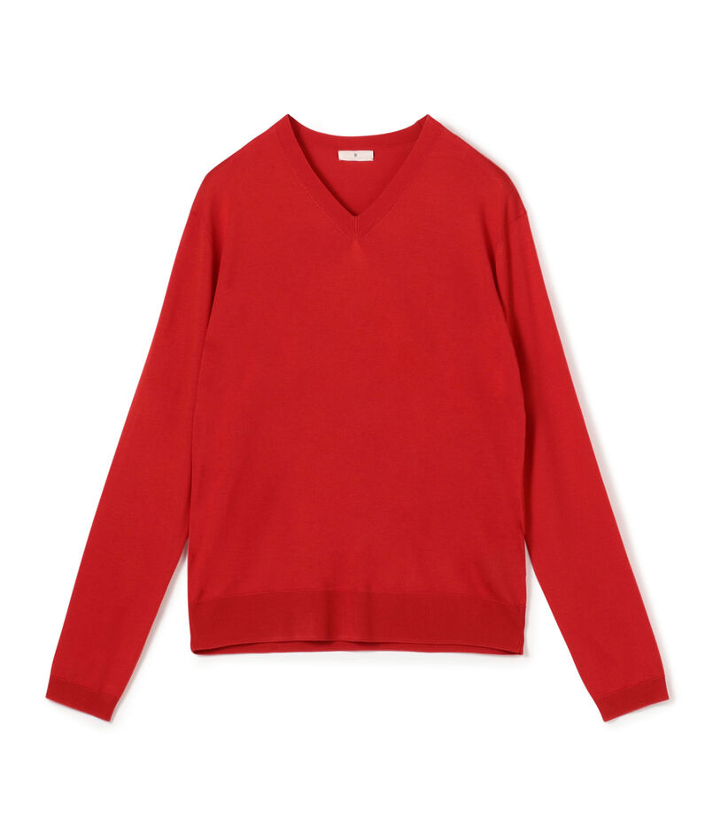 ウォッシャブルシルク Vネックプルオーバー