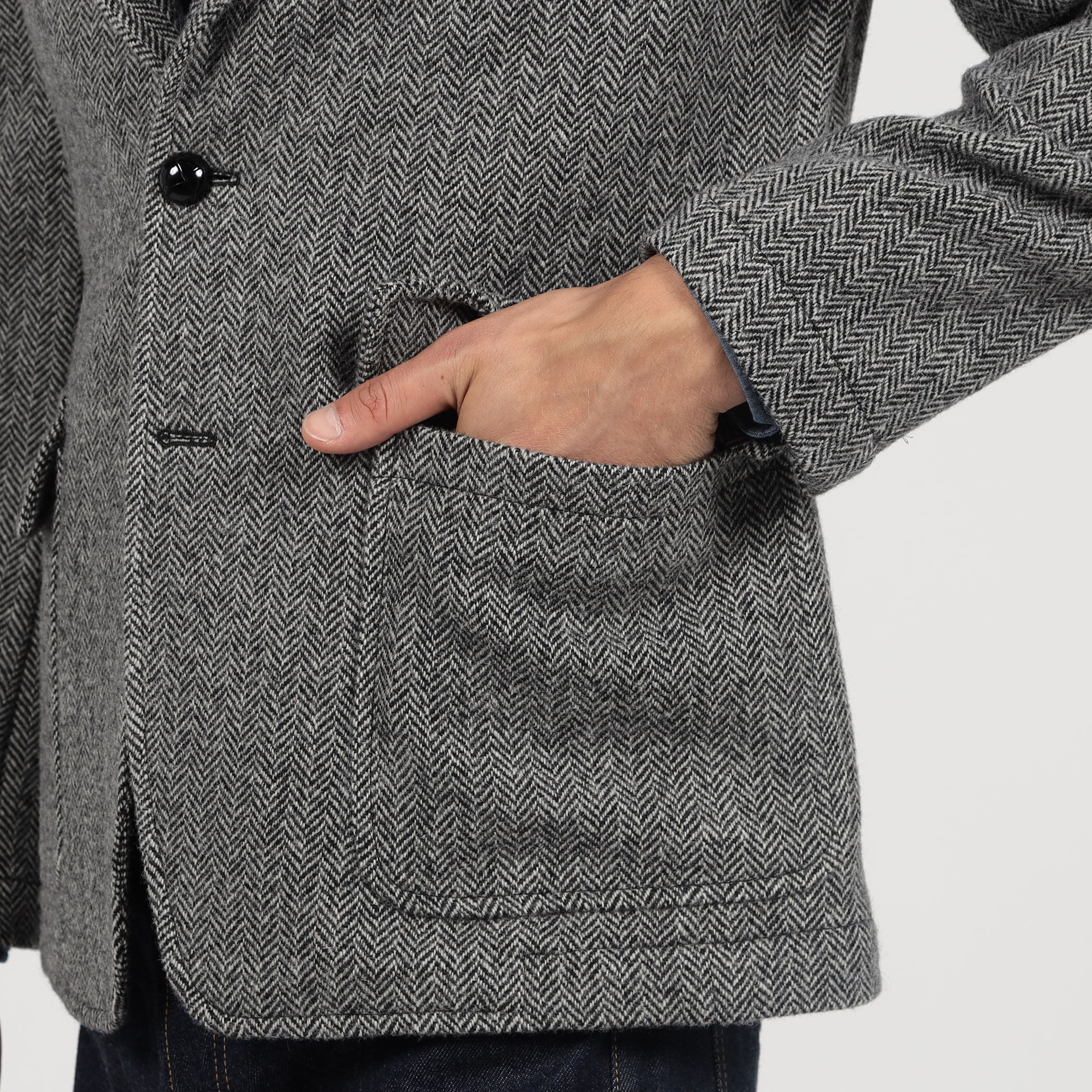 ブリティッシュウールツイード シングルブレステッド3Bジャケット