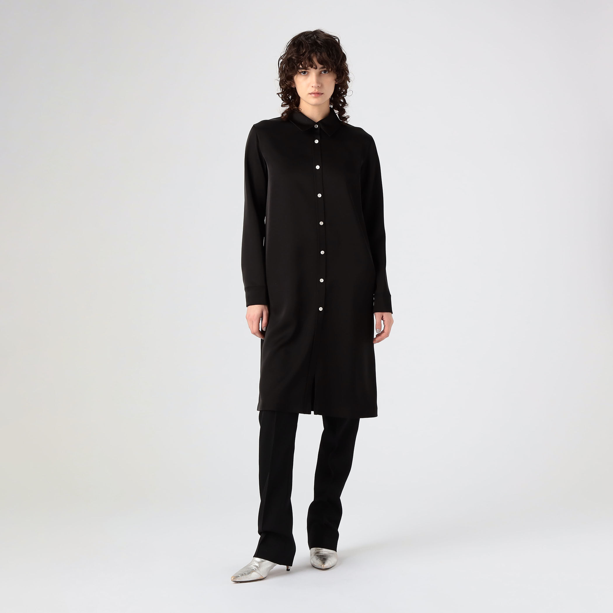 □サテンシャツワンピース｜トゥモローランド 公式通販