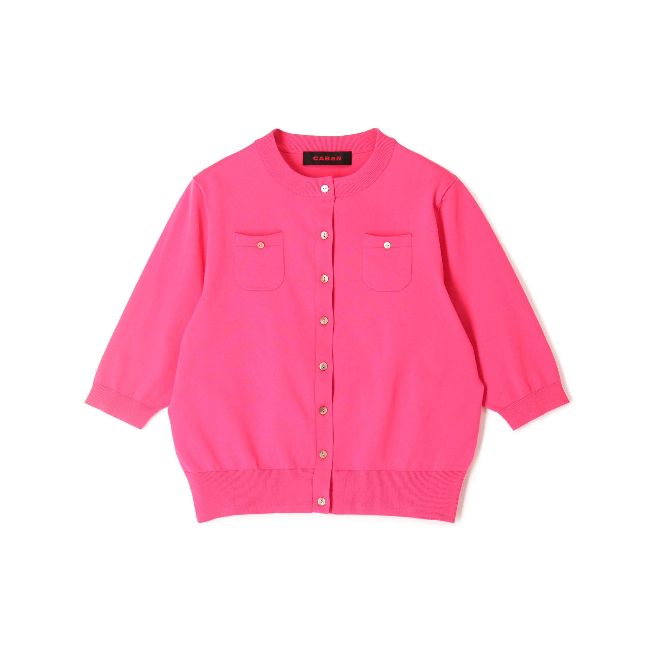 ファインポリエステル ハーフスリーブポケットカーディガン