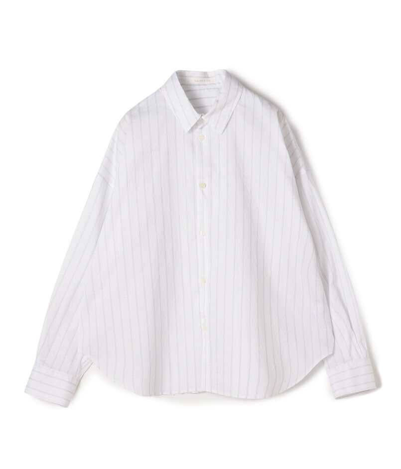 コットンシルクブロード ドロップショルダーシャツ