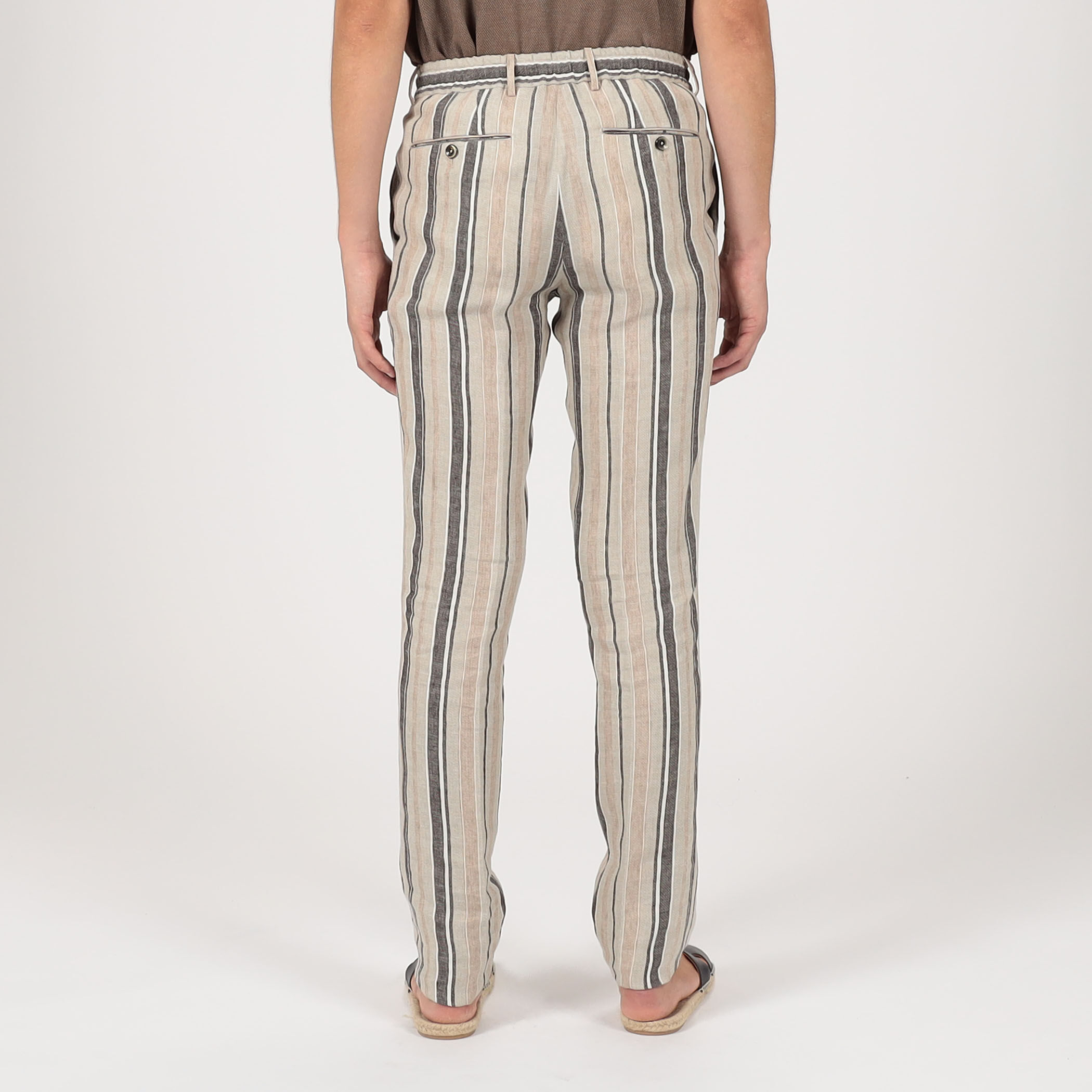 PT TRINO SLIM JOGGER リネンストライプ イージースラックス