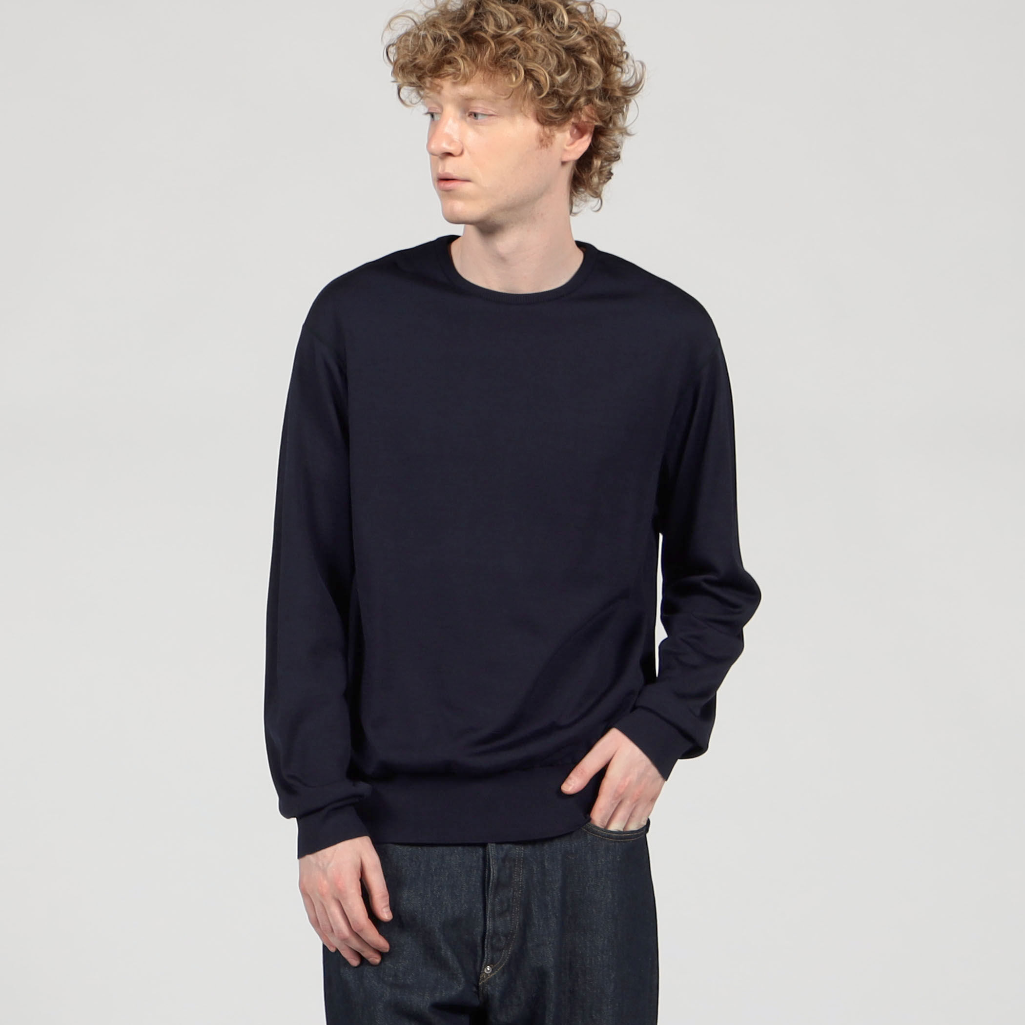 極美品　TOMORROWLAND メンズ　ニット　ブラックS TOMORROWLAND セーター ニット tricot スーパーファインメリノウール