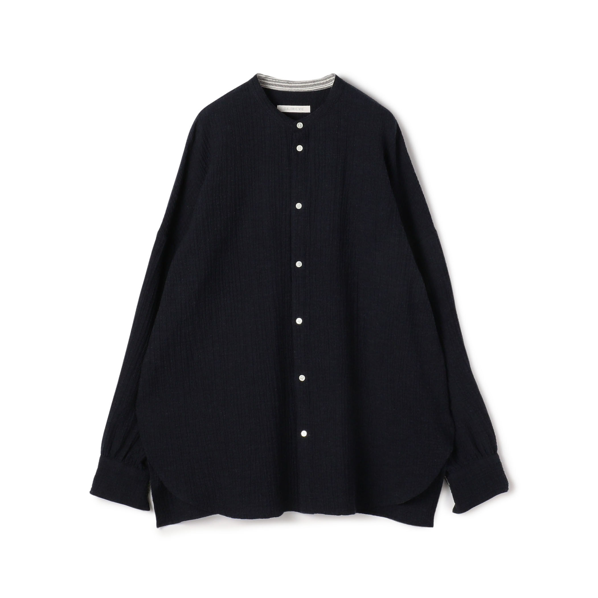 エアリーサッカー スタンドカラーロングシャツ｜トゥモローランド 公式通販