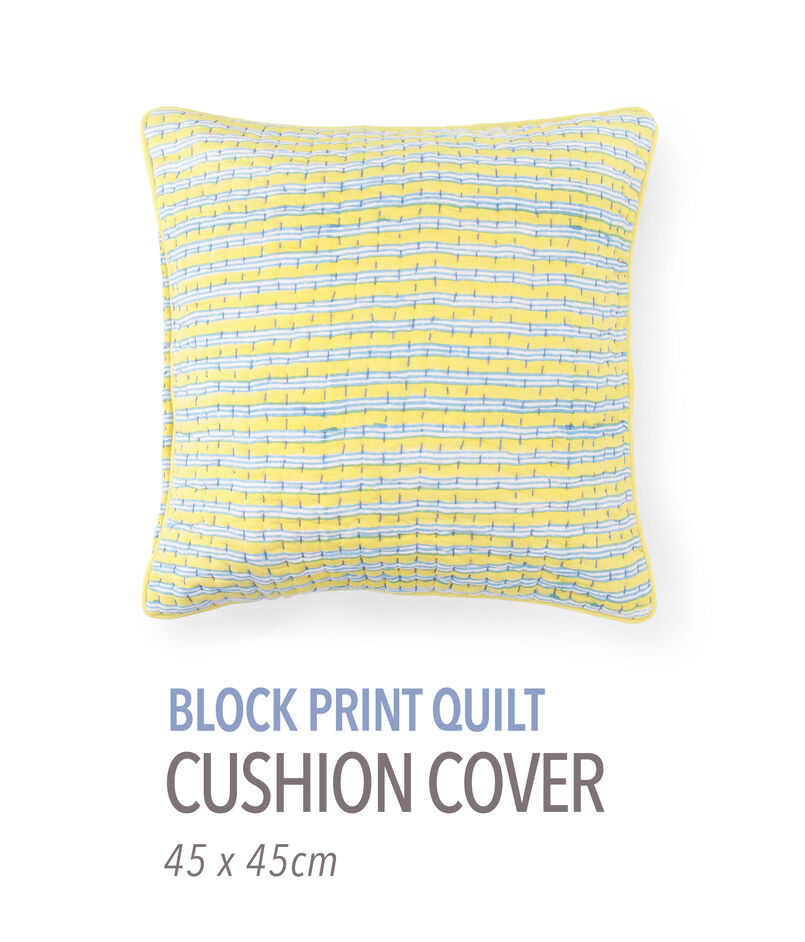ブロックプリントキルト クッションカバー（45cm×45cm）