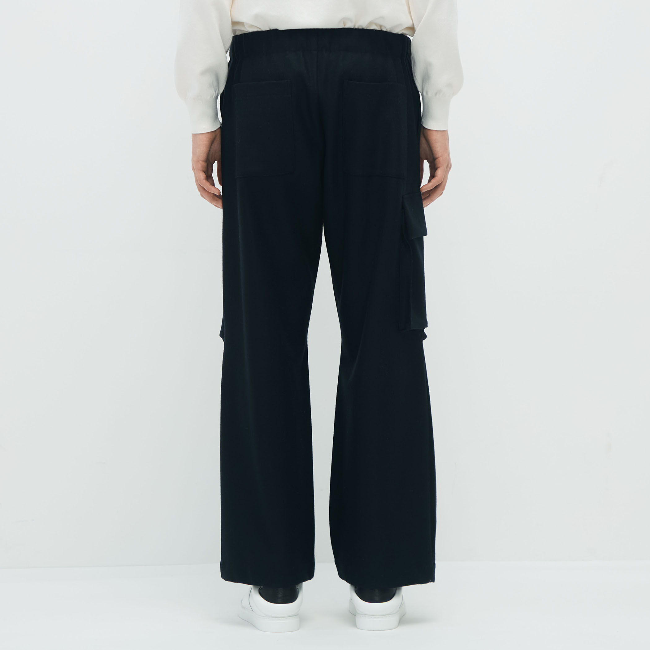 【美品】CABaN キャバン　ウール ベルテッド コクーンパンツ　グレー ウールギャバジン ワンタックワイドパンツ | CABaN/キャバン