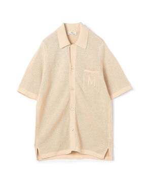 コットンリネンメッシュ ニットシャツ