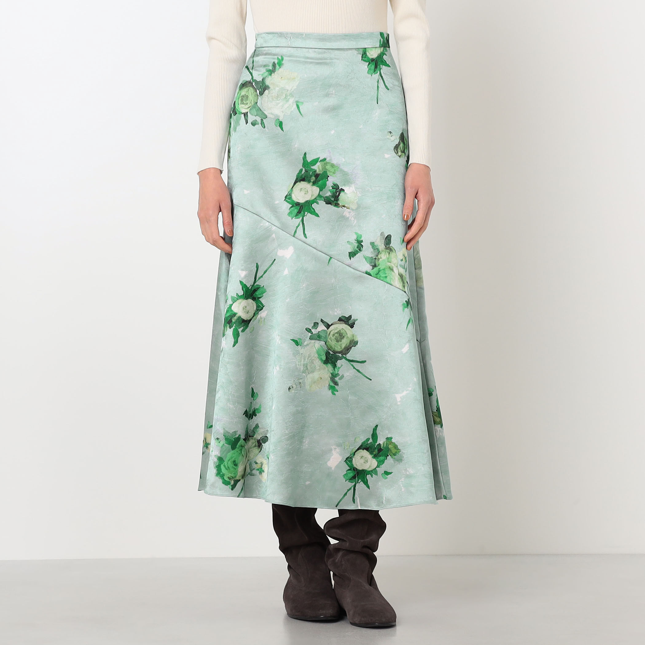 ERDEM アーデム　スカート ERDEM A-LINE フラワープリント ミディアムスカート｜トゥモローランド