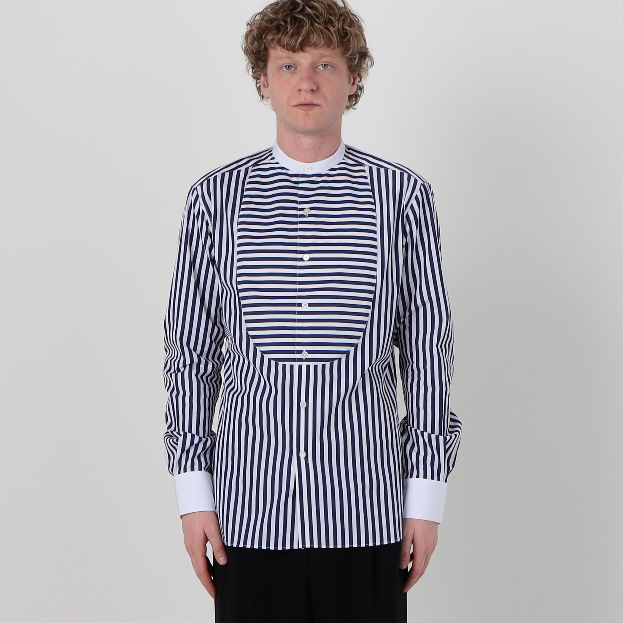 sebline BUNNY SHIRT コットン スタンドカラー ロングスリーブシャツ
