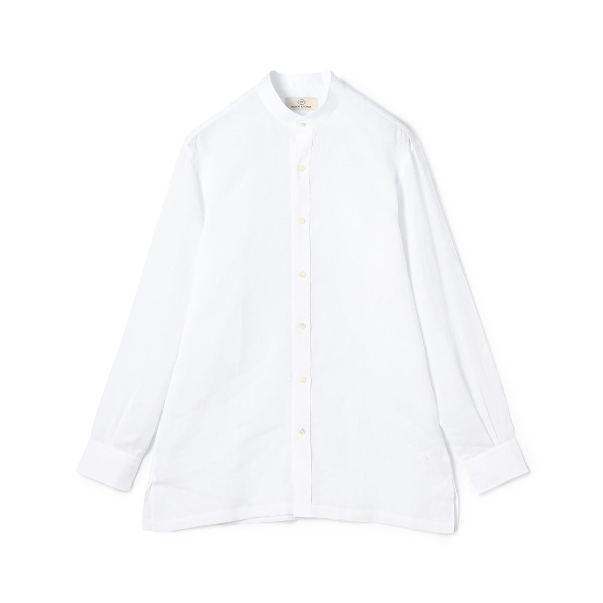 シリンギルド　リネンシャツ SOIL | リネン バンドカラーロングシャツ〈60s LINEN PLAIN
