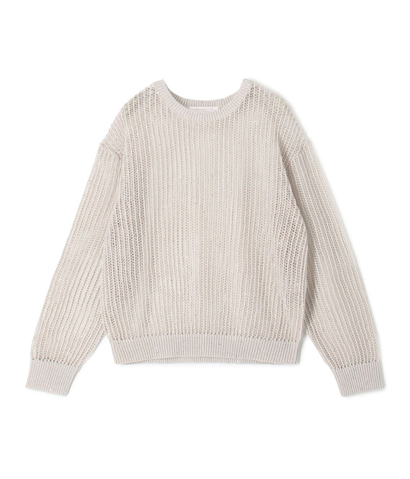 パイエットオープンワーク クルーネックプルオーバー