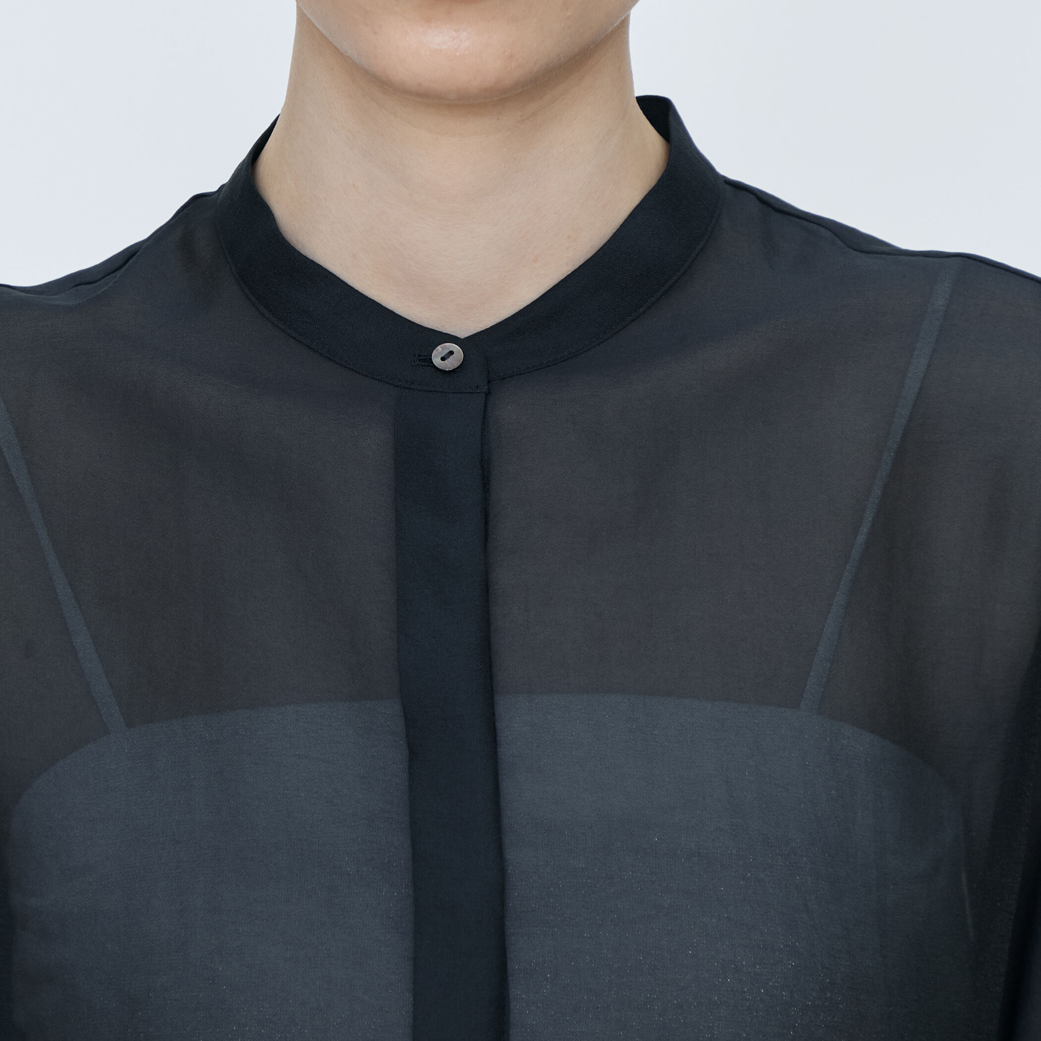 オーガンシースルーブラウス　GBEG SNIDEL｜Sustainableリボンライクオーガンシースルーブラウス