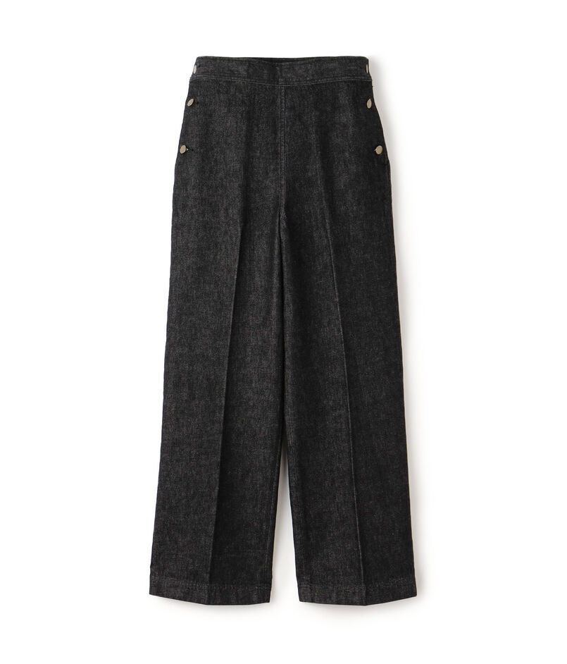 ブラックデニム セーラーパンツ