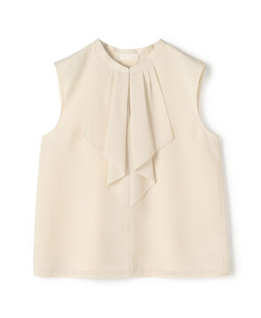 Dry mesh stretch front drape blouse
