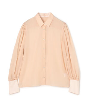 【WEB先行予約】コットンオーガンジー ギャザースリーブコンビシャツ