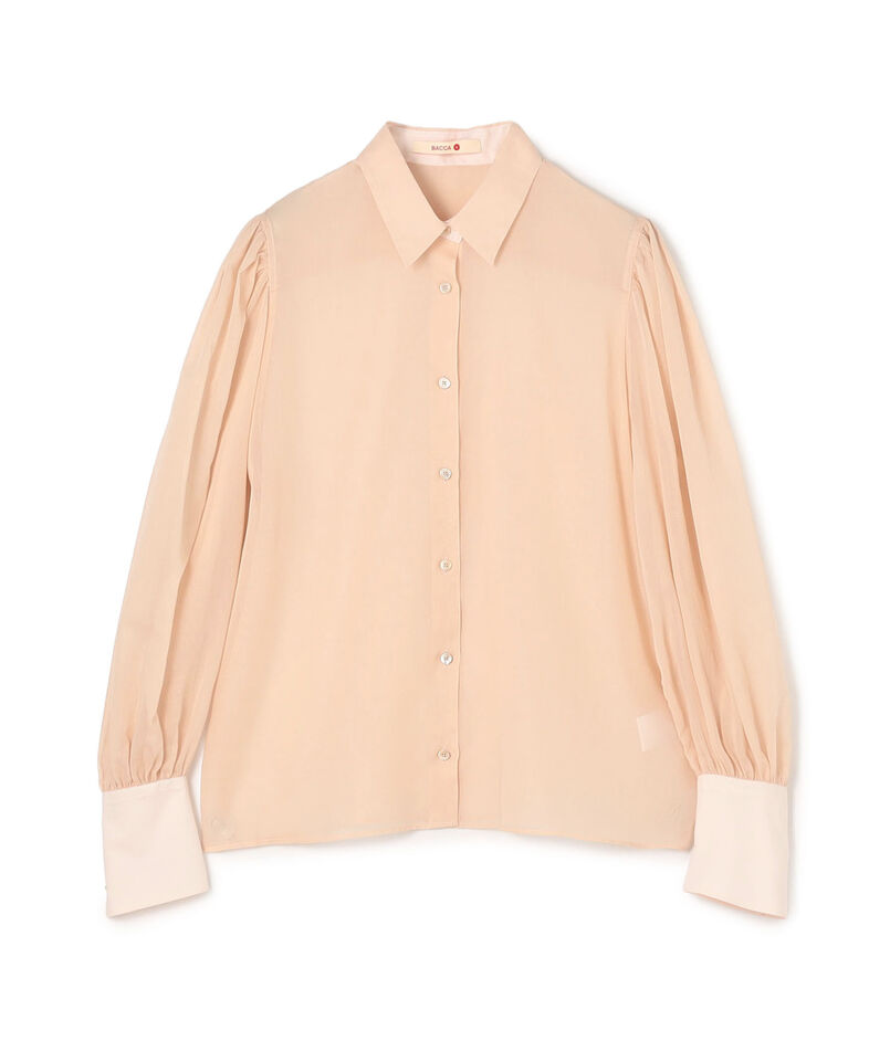 【WEB先行予約】コットンオーガンジー ギャザースリーブコンビシャツ