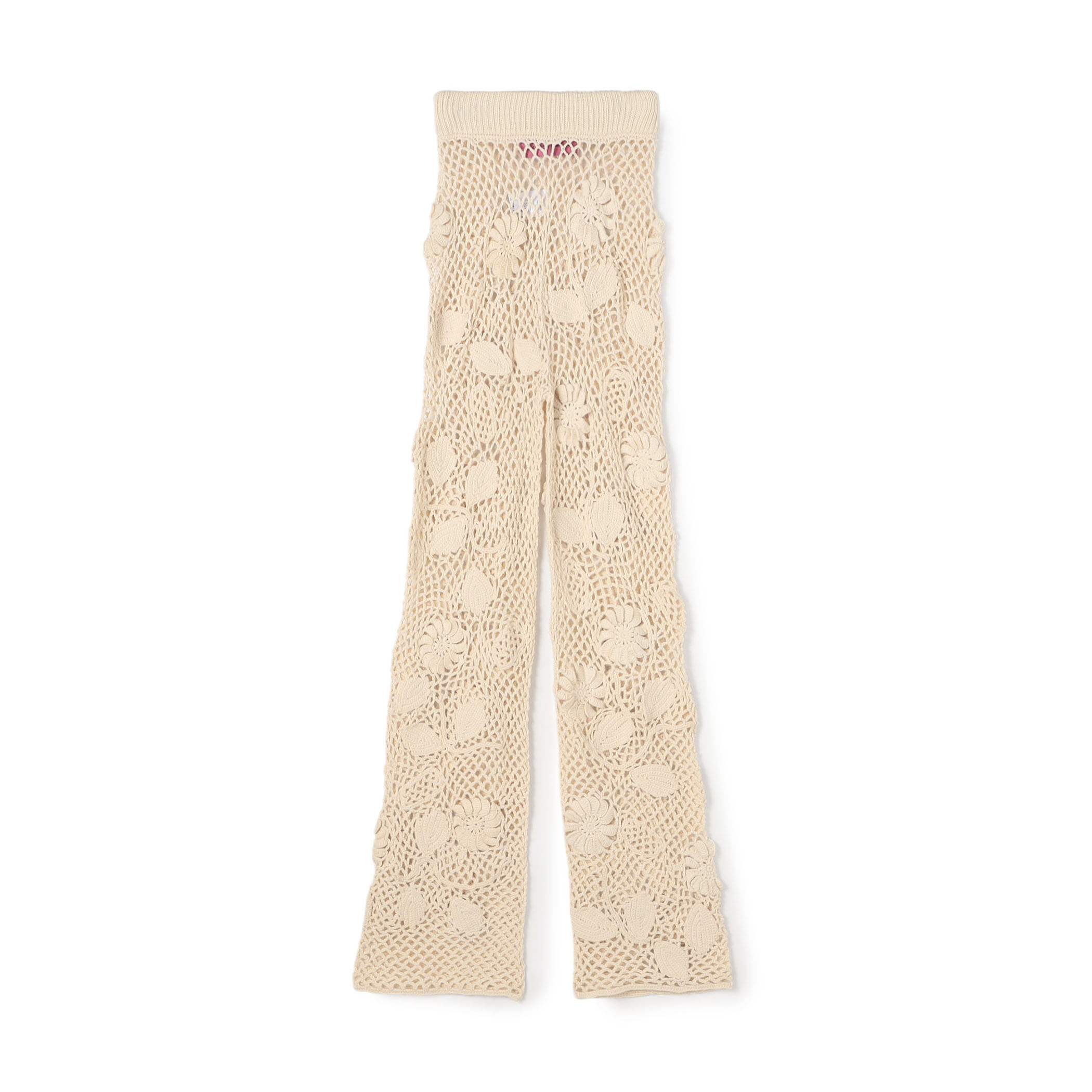 【極美品】LEVDANCE アンクルニットパンツ ピンクベージュ S The Elder Statesman CROCHET WMN'S PANT クロシェニットパンツ