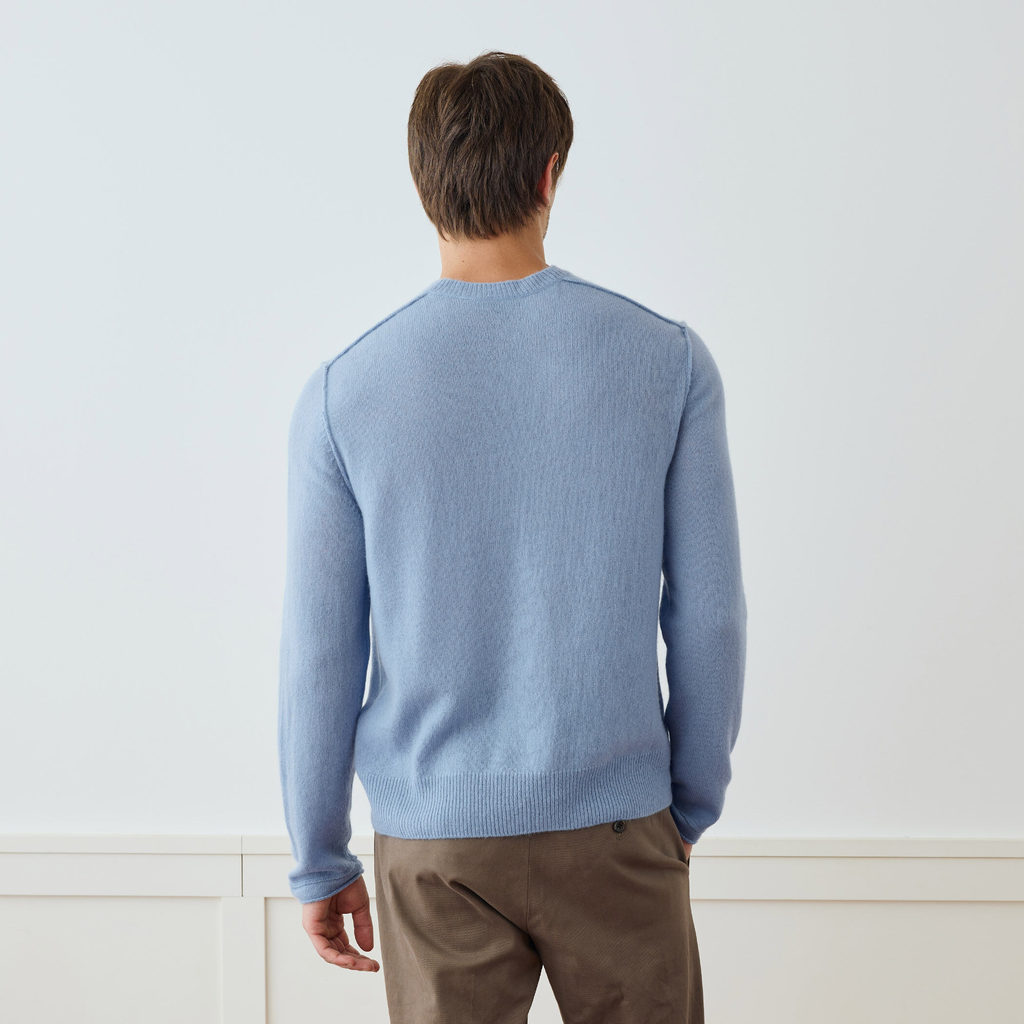 ソフトフェザーウェイトカシミヤ クルーネックプルオーバー MOKC3669