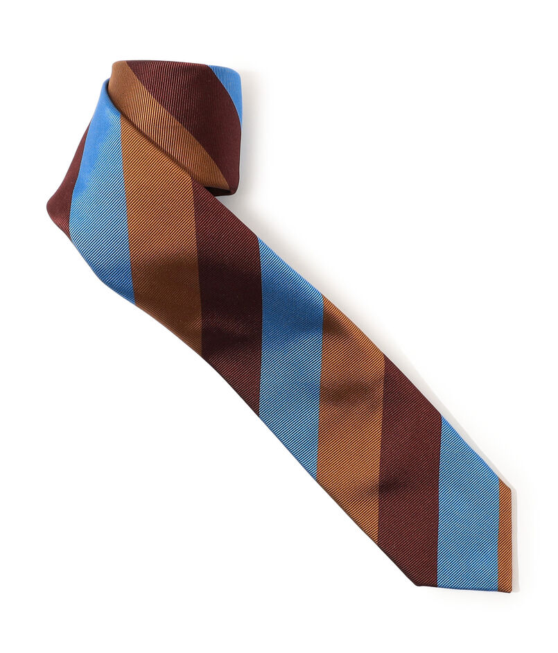 TOMORROWLAND シルク レジメンタルストライプナロータイ