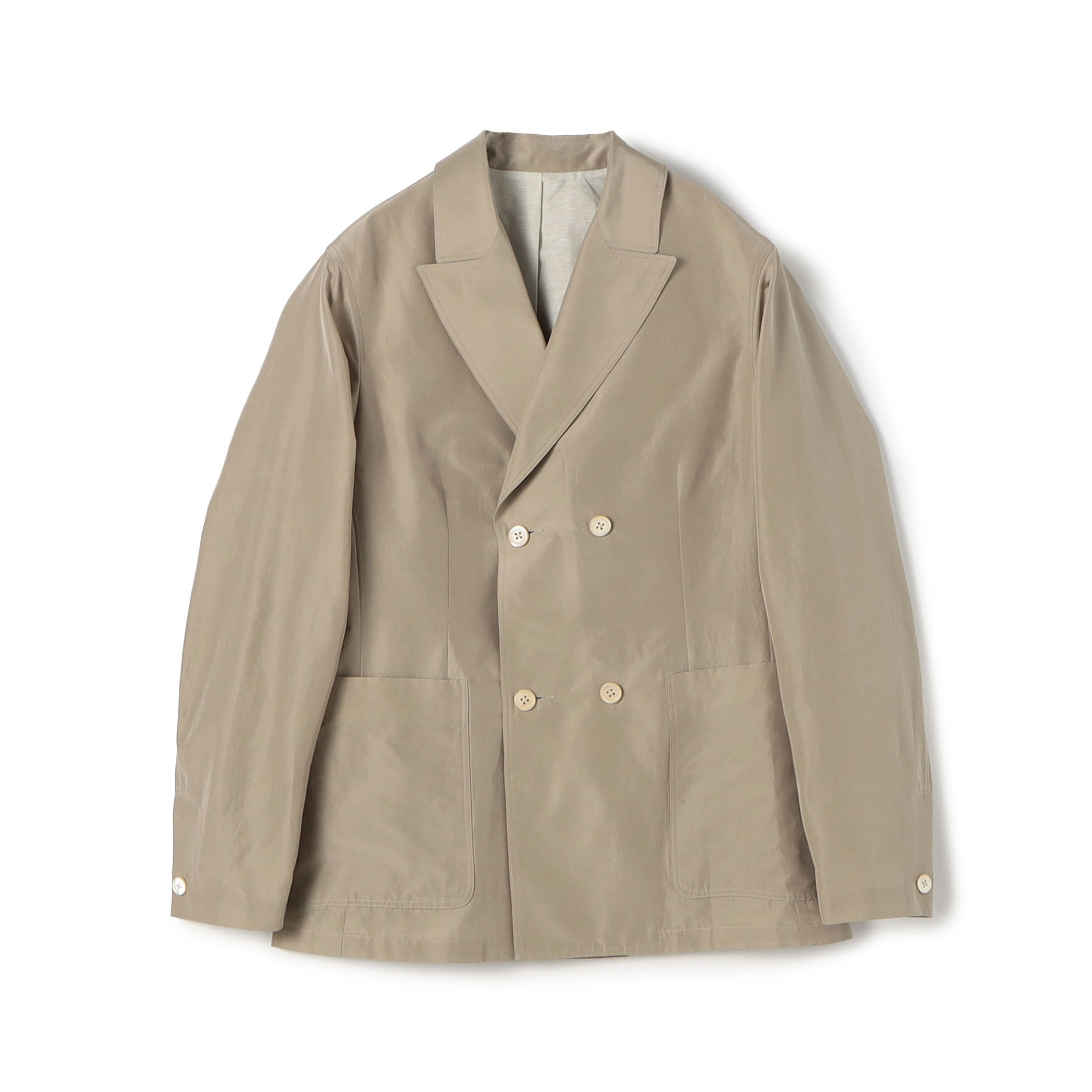 【美品】TOMORROWLAND コットン シルク混 ジャケット SIZE46 シルクコットンタイプライター シングルブレステッド2B