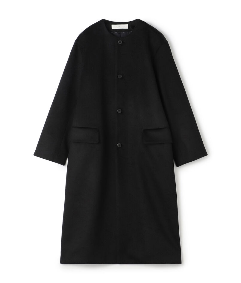 カシミヤビーバー クルーネックロングコート