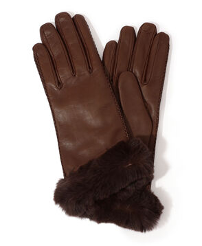 CARIDEI ファー レザーグローブ