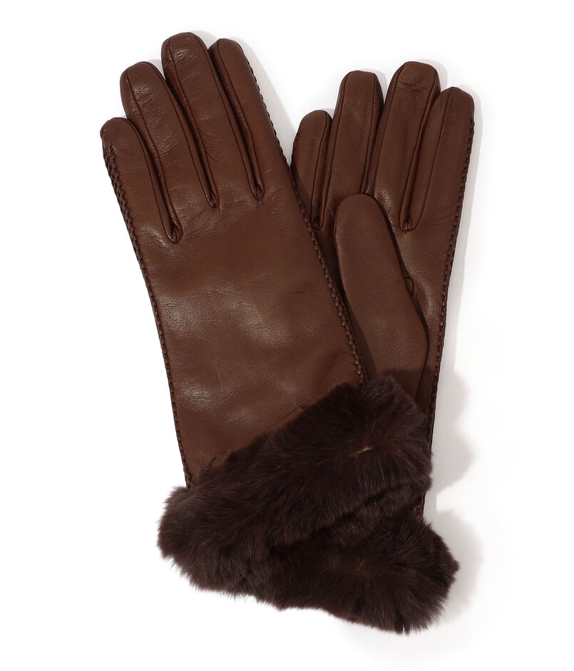 CARIDEI ファー レザーグローブ