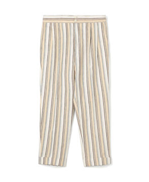 リネンセルロース マルチストライプ  バックグルカ 2タックペグトップパンツ ALBINI セットアップ対応