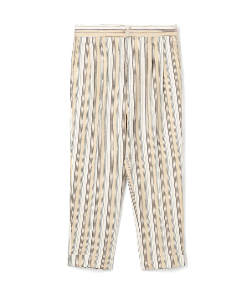 リネンセルロース マルチストライプ  バックグルカ 2タックペグトップパンツ ALBINI セットアップ対応
