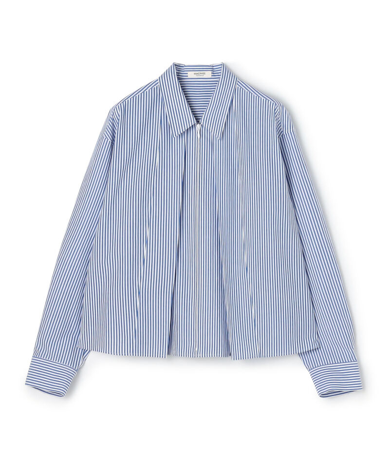 【WEB先行予約】コットンタイプライター ジップブラウス