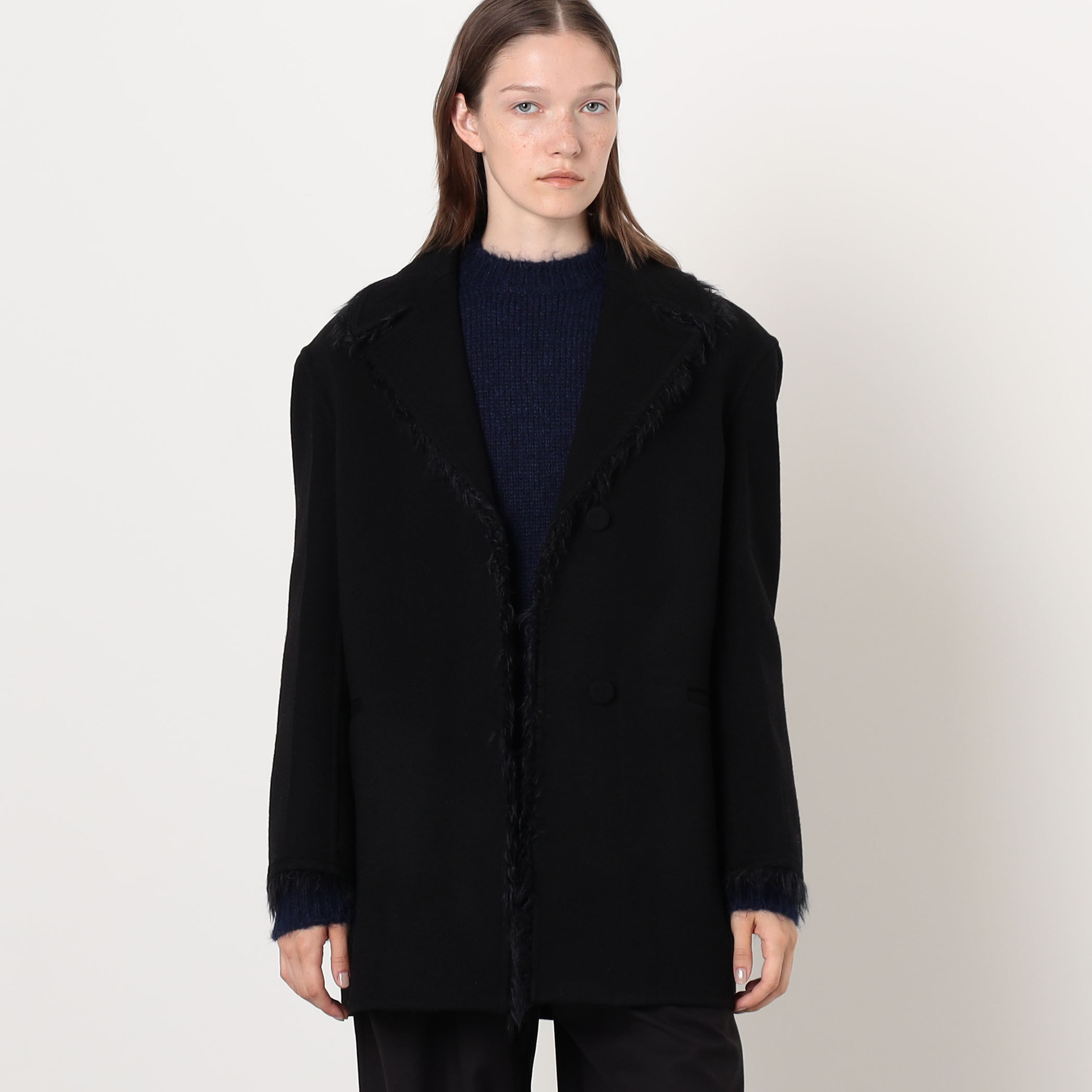 JIL SANDER 黒 ウール ピーコート サイズ34 JIL SANDER CABAN 10 DBH ピーコート｜トゥモローランド 公式サイト