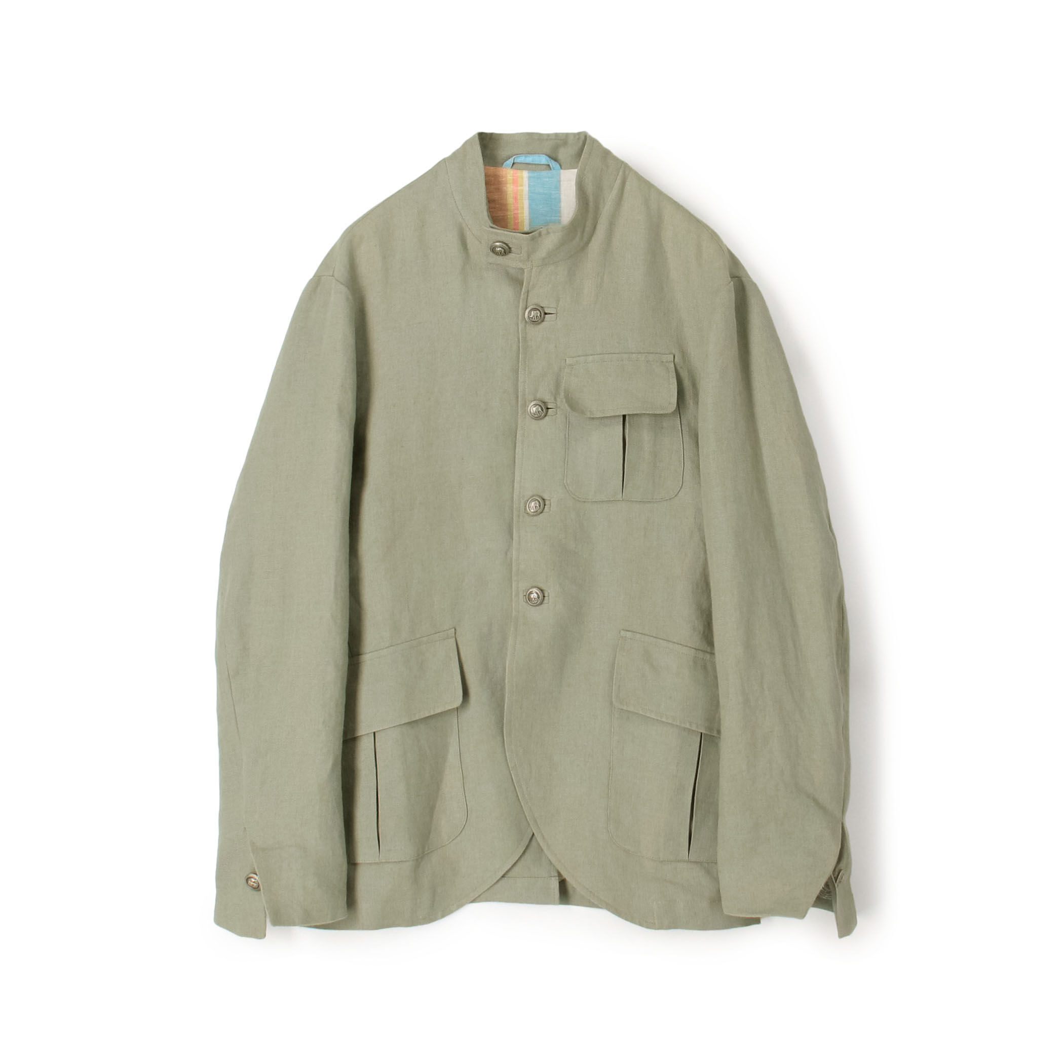 Chato Lufsen STOBAL リネン シングルブレステッド スタンドカラー