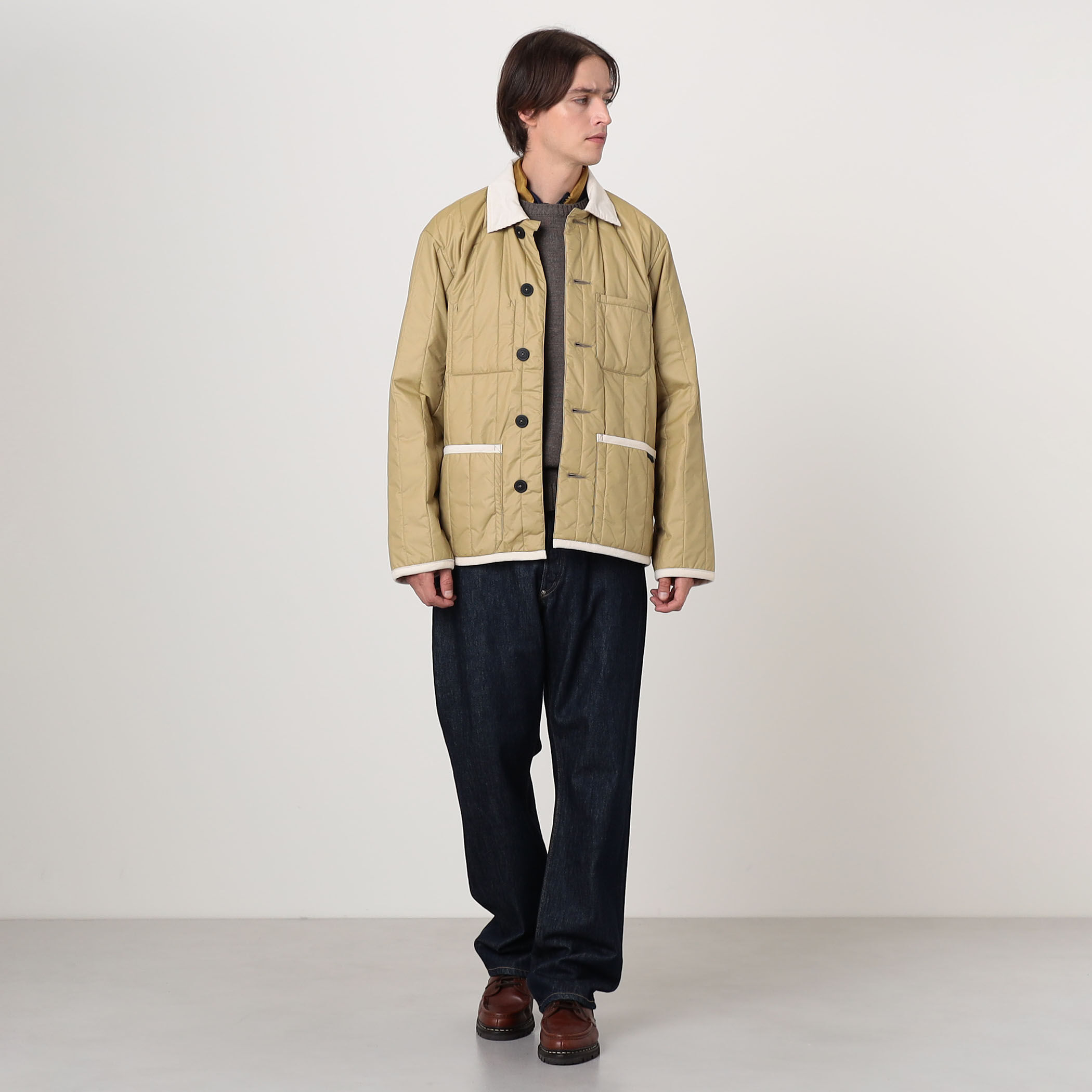 LAVENHAM STUDIO JACKET ピグメントダイ バーティカルキルティング