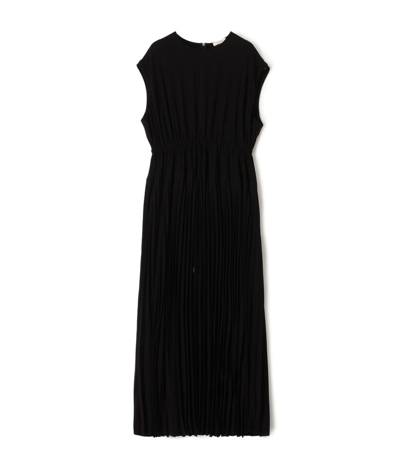 ジャージーライクジョーゼット プリーツコンビドレス