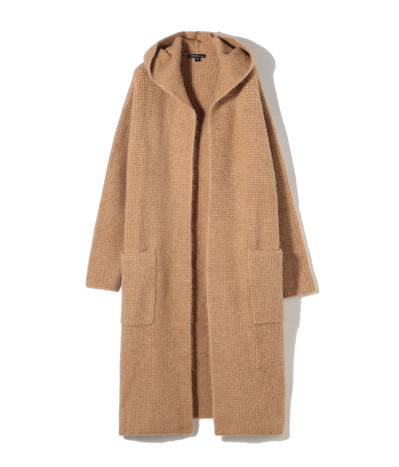 チャンキーワッフルニット フードデッドコート WWAS2627