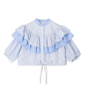 RENTRAYAGE フリルクロップドシャツ