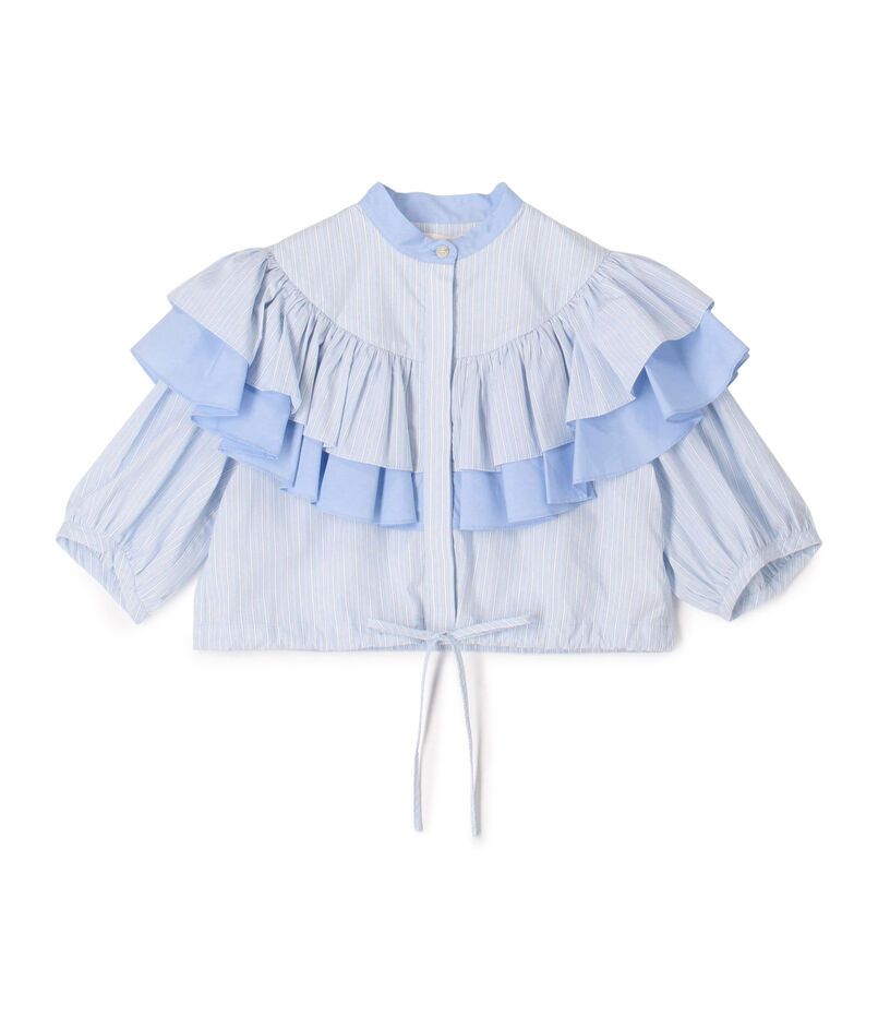 RENTRAYAGE フリルクロップドシャツ