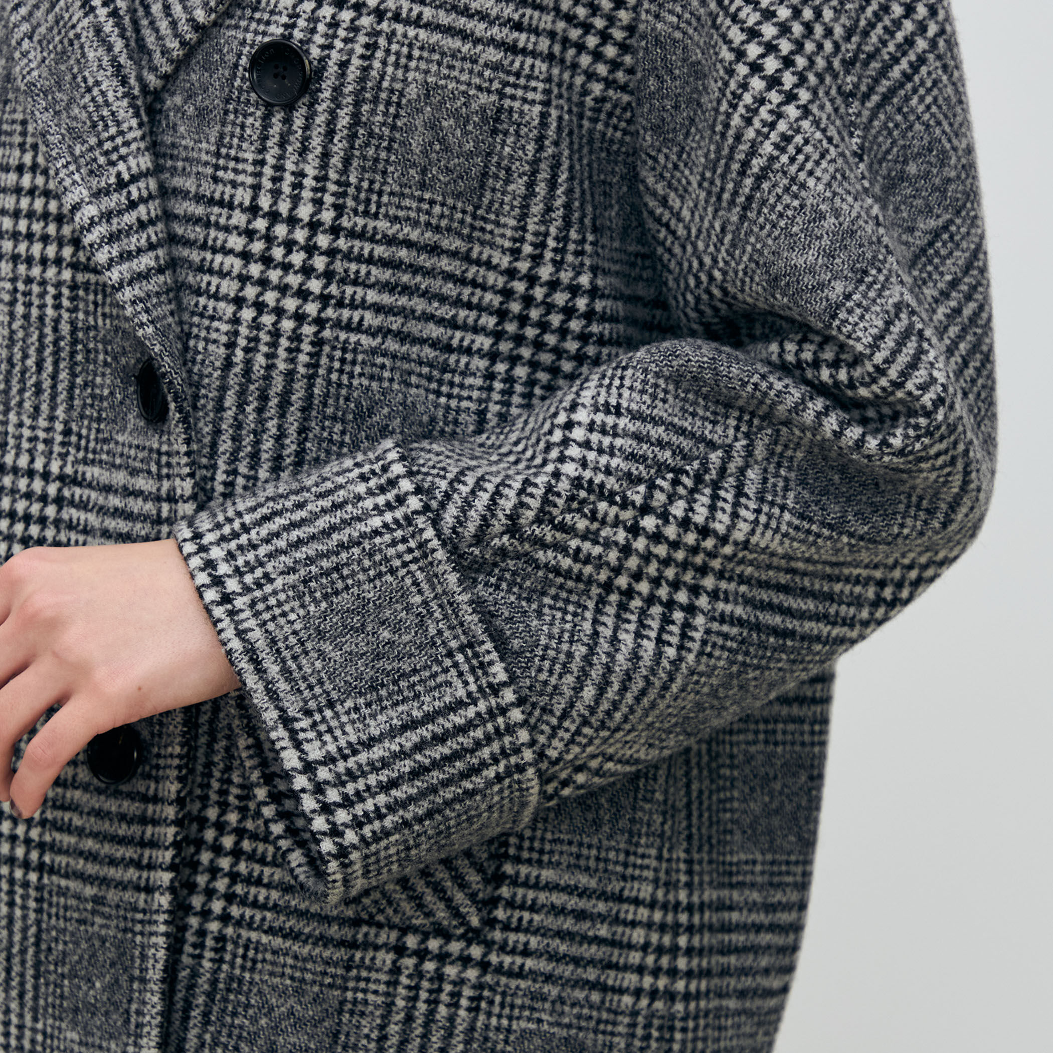 カシミヤグレンチェック ダブルブレストコート｜トゥモローランド 公式通販