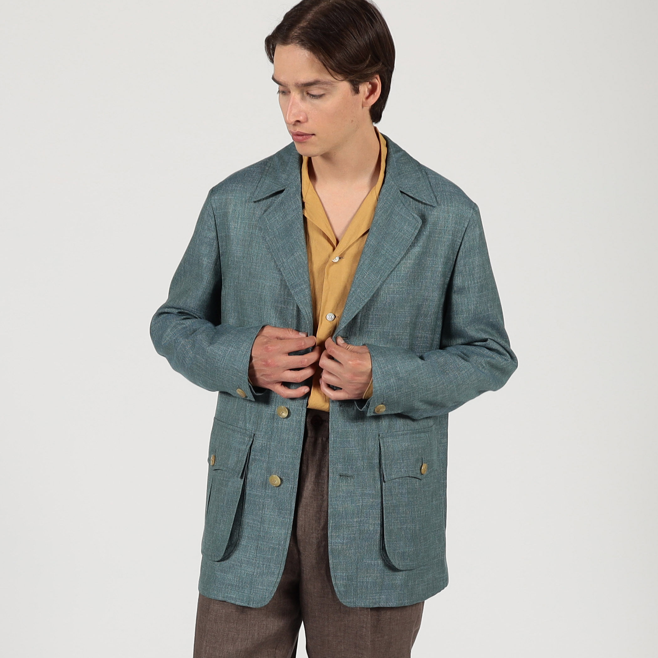 バンブーシルクコットン サファリジャケット HAVANA DORMEUIL