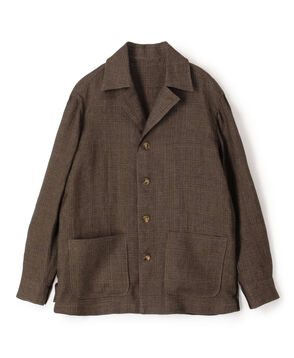 リネングレンチェック ハンドカバーシャツブルゾン