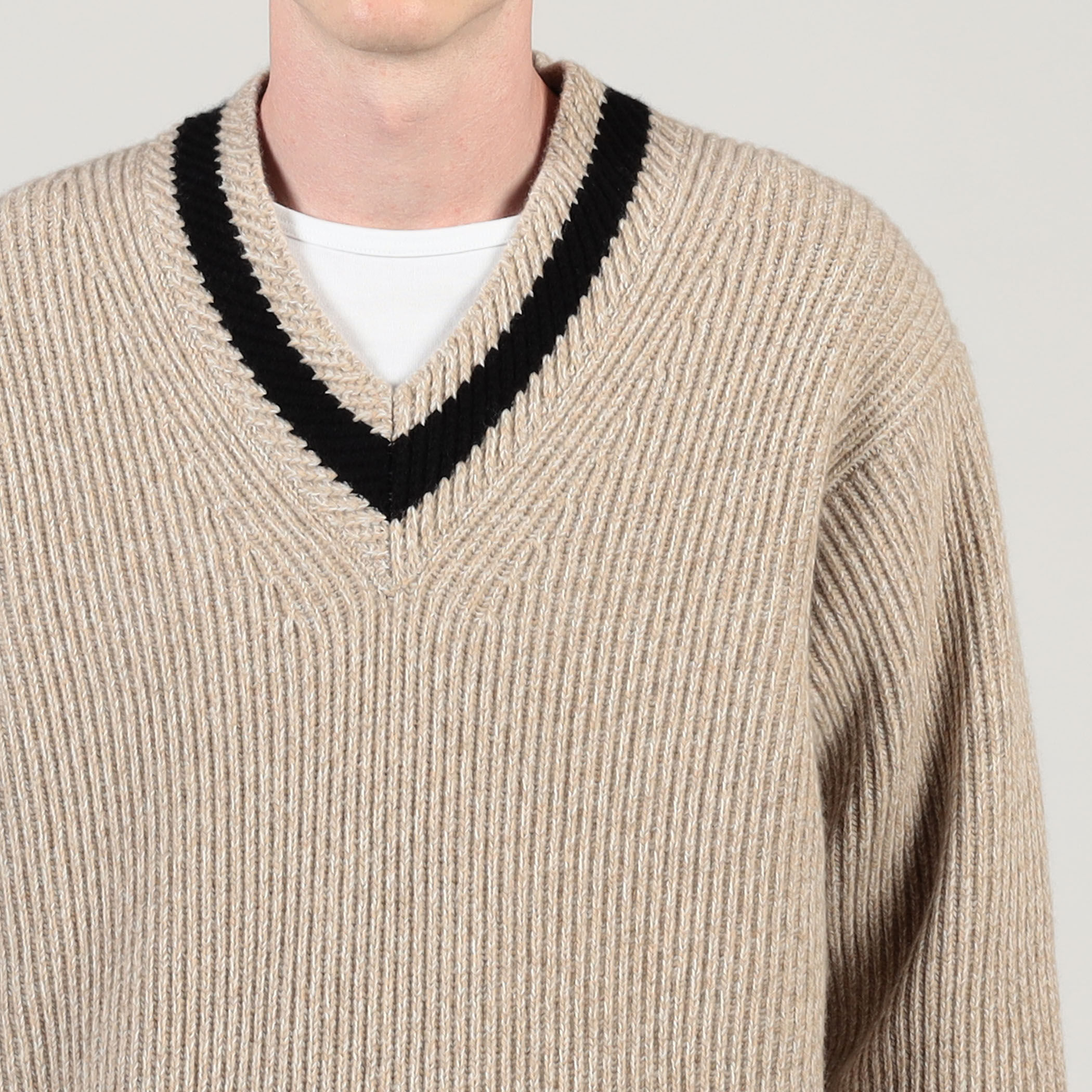 TOMORROWLAND Tricot ウールカシミヤ メランジニット Vネックプル