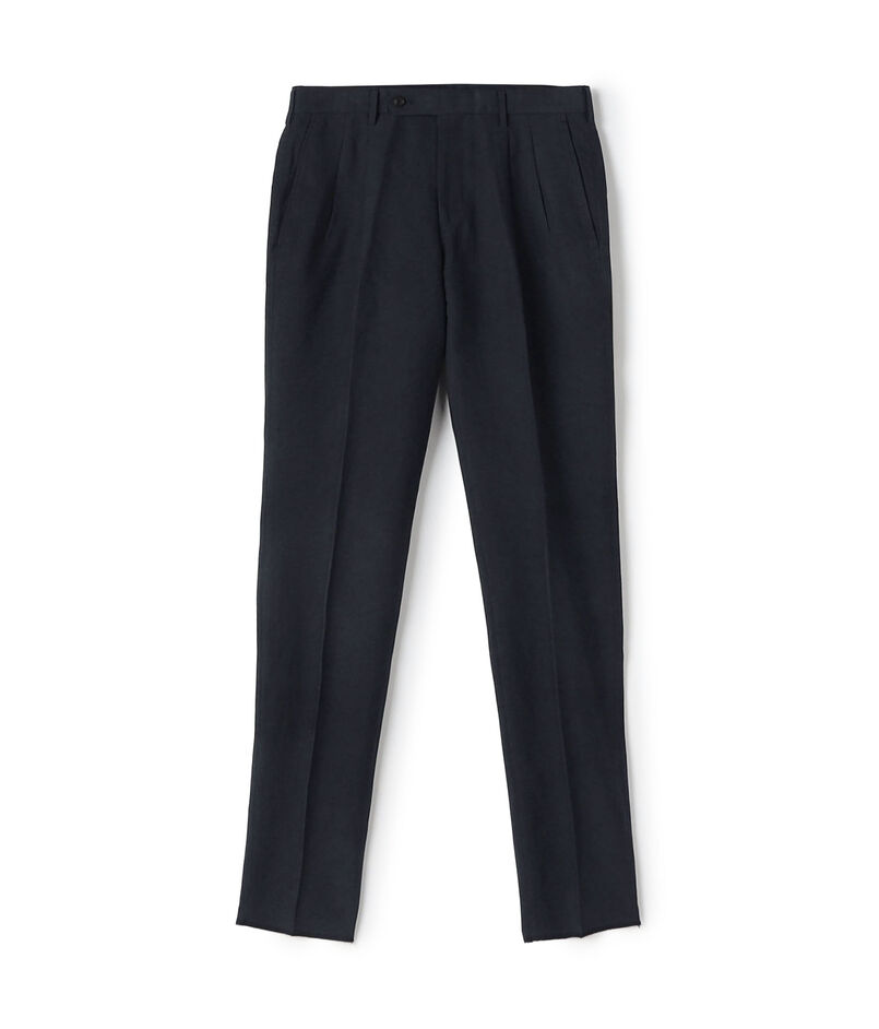 シルクコットンリネン 2プリーツスラックス