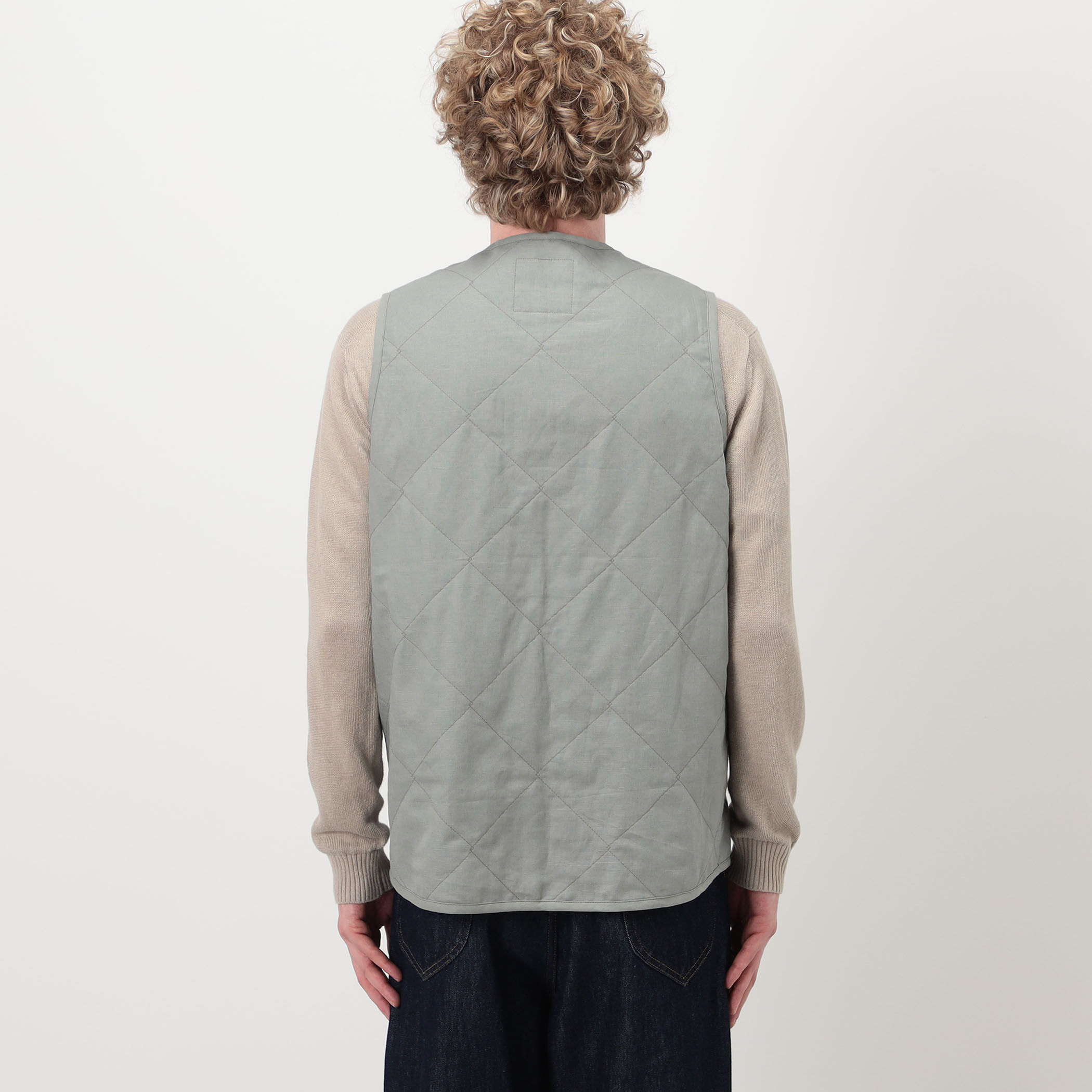 LAVENHAM UNWADDED THORNHAM リネンコットン キルティングベスト