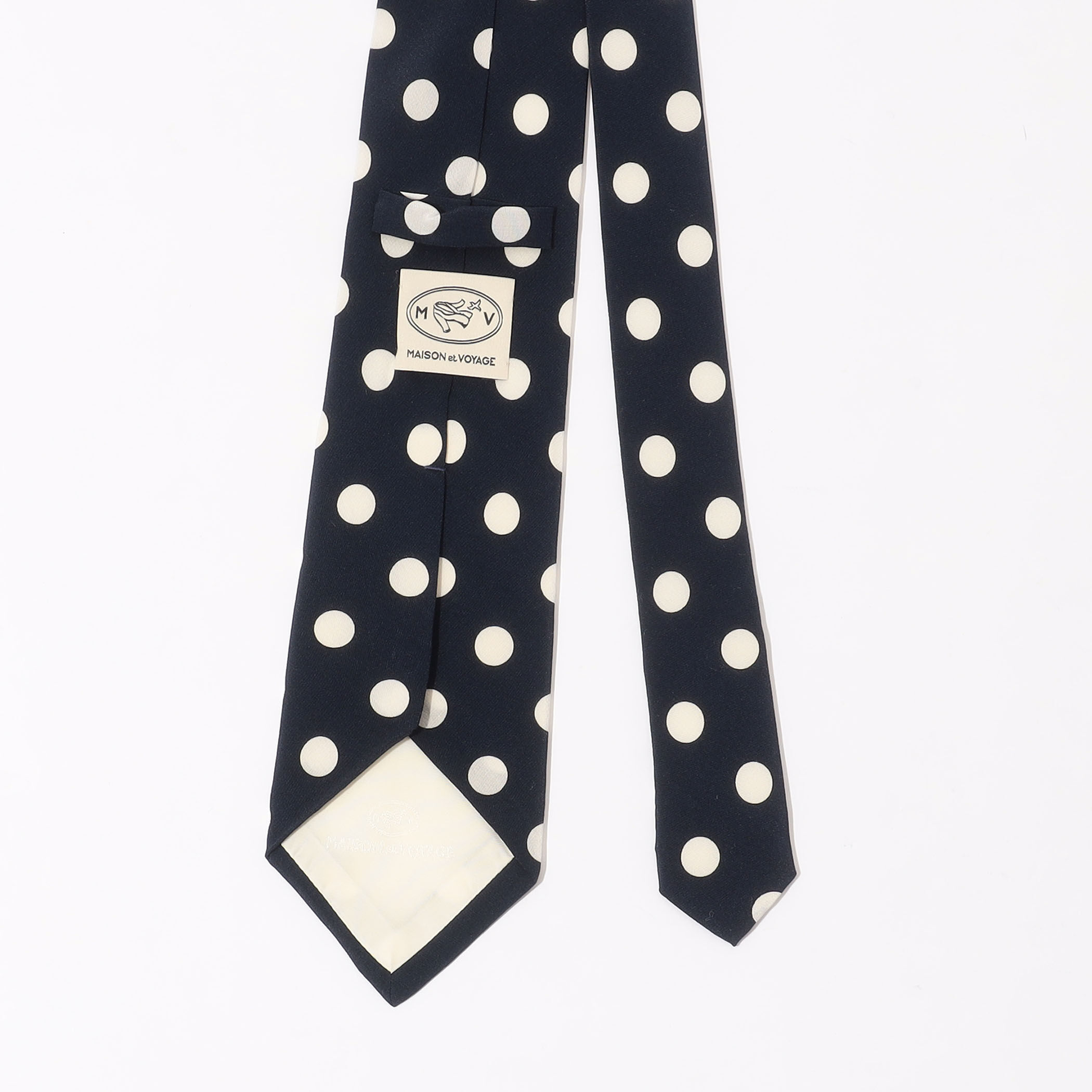 MAISON et VOYAGE シルクプリント 12mmドット レギュラータイ