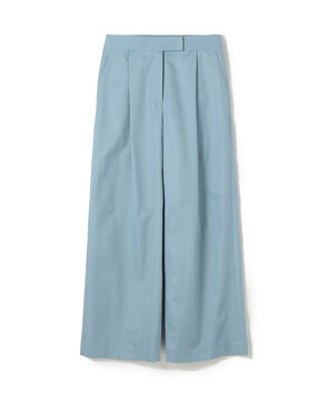 コットンギャバジン タックワイドパンツ