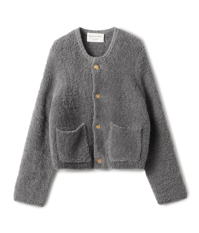 ■ムートン クルーネックカーディガン