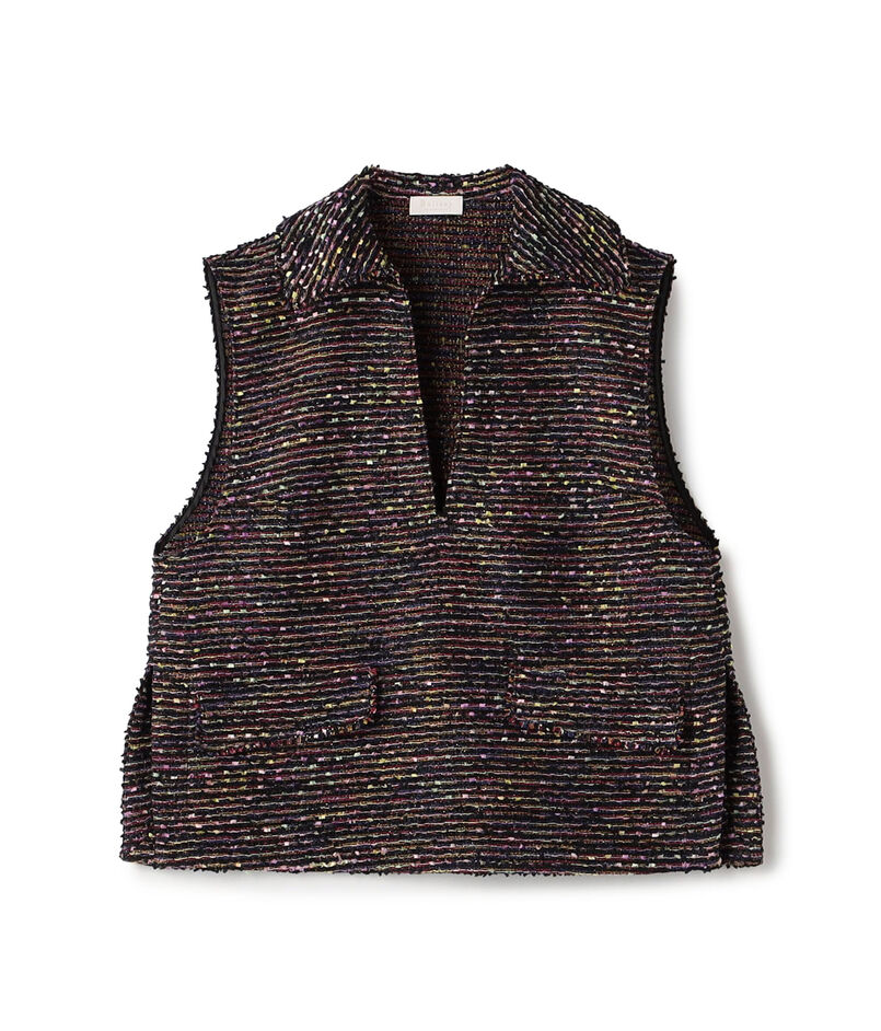 フリンジヤーンツイード スキッパーベスト