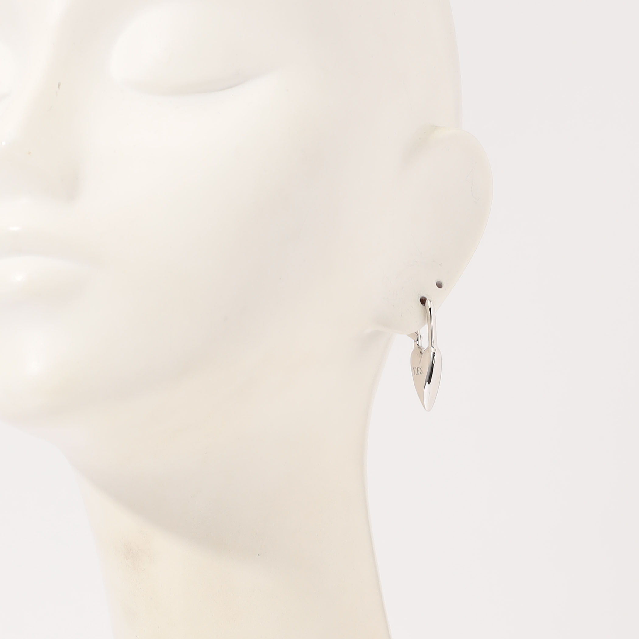 avgvst Yes-No Heart Lock シルバー 片耳ピアス｜トゥモローランド