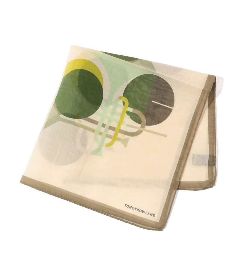 TOMORROWLAND コットンシルク プリントポケットチーフ