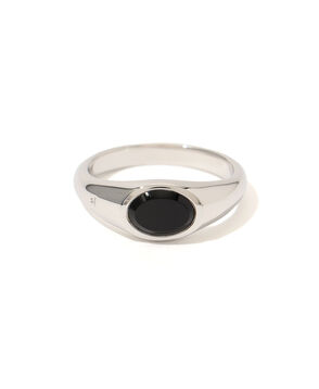 TOM WOOD Joe Ring Polished Onyx